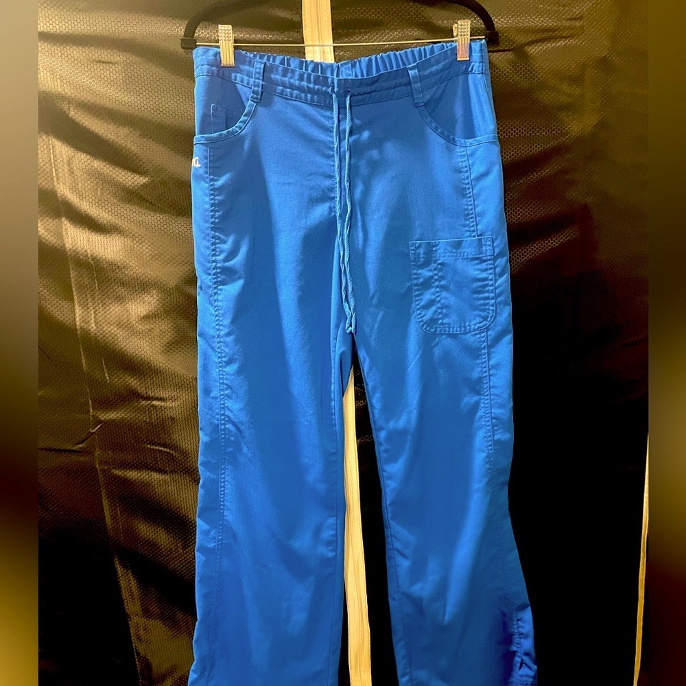 NrG Barco blue scrub pants wide leg drawstring size M EUC
